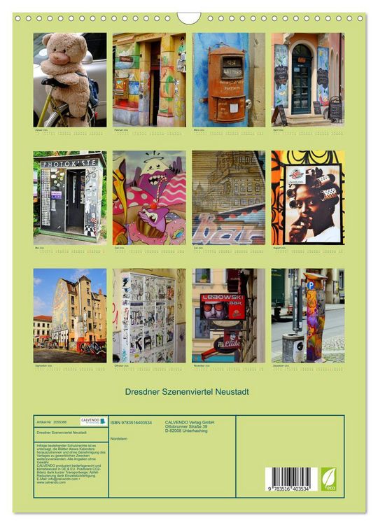 Produktbild: Dresdner Szenenviertel Neustadt (Wandkalender 2026 DIN A3 hoch), CALVENDO Monatskalender