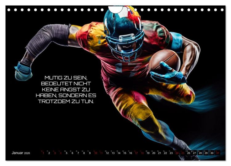 Produktbild: American Football und Motivation (Wandkalender 2026 DIN A4 quer), CALVENDO Monatskalender