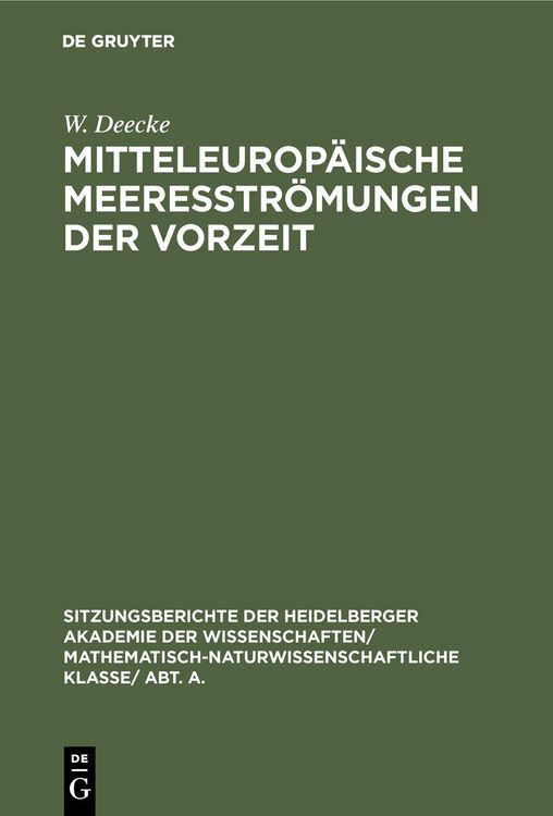 Produktbild: Mitteleurop&auml;ische Meeresstr&ouml;mungen der Vorzeit