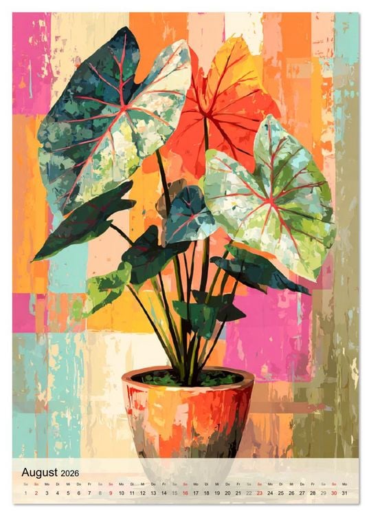 Produktbild: Kunst trifft Pflanze. Zimmerpflanzen als moderne Farb-Portraits (Wandkalender 2026 DIN A4 hoch), CALVENDO Monatskalender