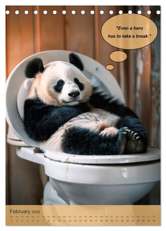 Produktbild: Animals on toilet makes you smile (Desk Calendar 2026 DIN A5 portrait), CALVENDO 12 Month DeskCalendar