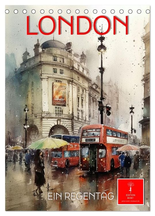 Produktbild: London - ein Regentag (Tischkalender 2026 DIN A5 hoch), CALVENDO Monatskalender