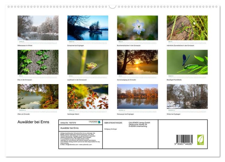 Produktbild: Auw&auml;lder bei Enns (hochwertiger Premium Wandkalender 2026 DIN A2 quer), Kunstdruck in Hochglanz