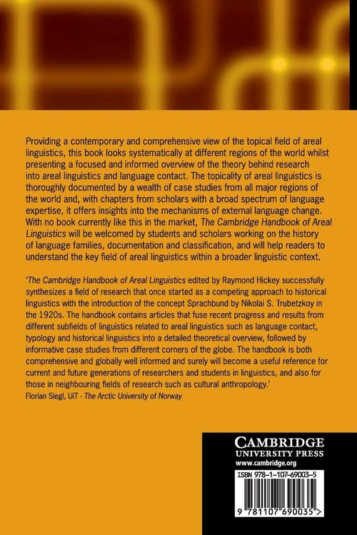 Produktbild: The Cambridge Handbook of Areal Linguistics