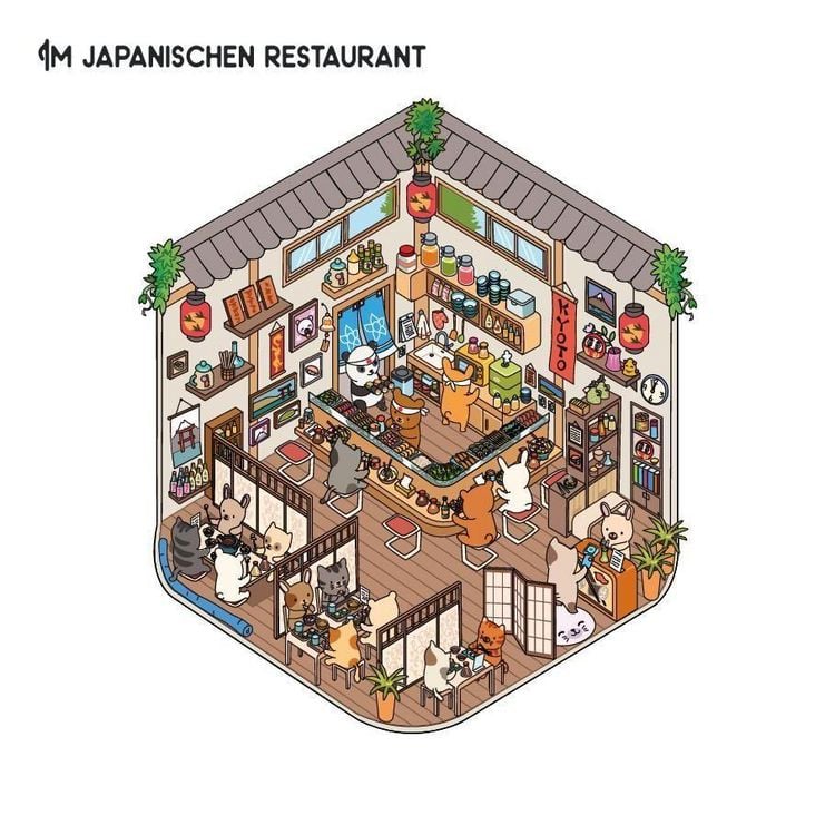 Produktbild: Mini-Sticker-Szenen - Cozy Mini-Japan I 3D-Sticker