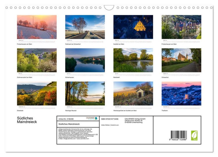 Produktbild: S&uuml;dliches Maindreieck (Wandkalender 2026 DIN A3 quer), CALVENDO Monatskalender