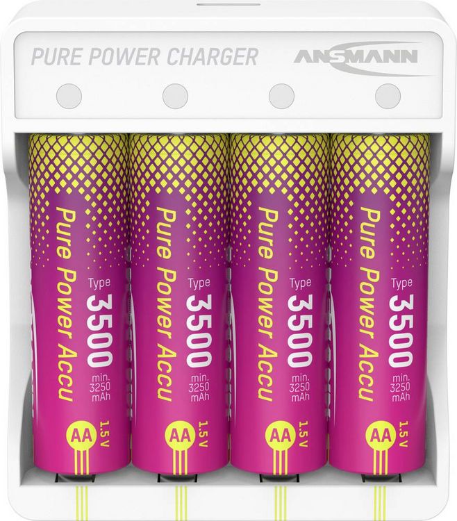 Produktbild: Ansmann Pure Power Set 4&times; Mignon AA Akkus und Lademodul Mignon (AA)-Akku Li-Ion 3250 mAh 1.5 V 1 St.