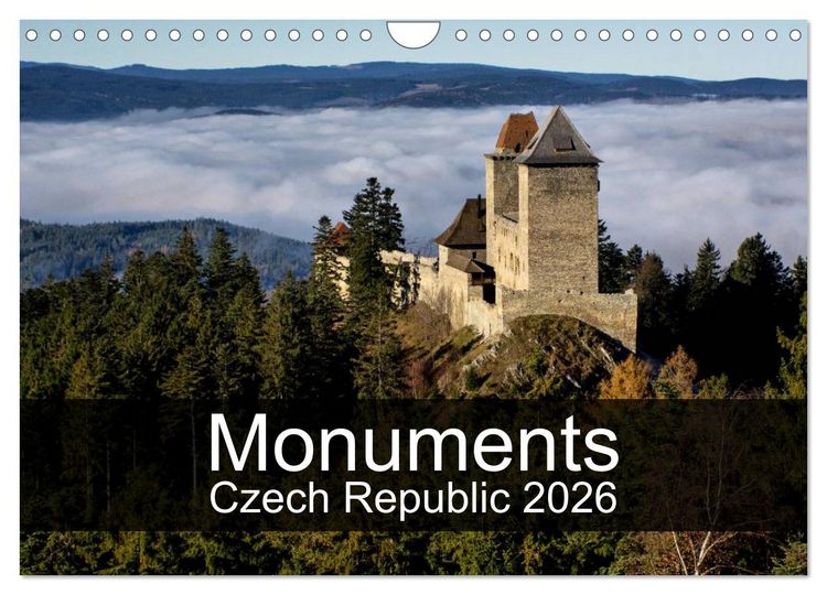 Produktbild: Monuments of Czech Republic 2026 (Wall Calendar 2026 DIN A4 landscape), CALVENDO 12 Month Wall Calendar