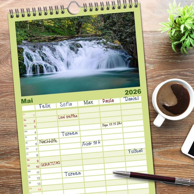 Produktbild: Familienplaner 2026 - Unterwegs im Gro&szlig;en Lautertal mit 5 Spalten (Wandkalender, 21 x 45 cm) CALVENDO
