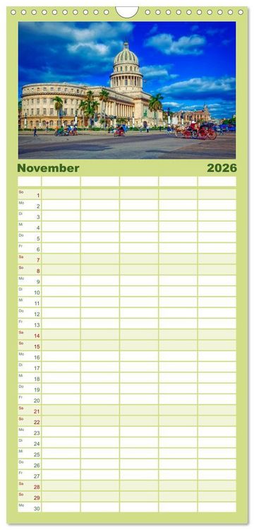Produktbild: Familienplaner 2026 - Kuba - Ein ganzes Jahr Karibikflair mit 5 Spalten (Wandkalender, 21 x 45 cm) CALVENDO