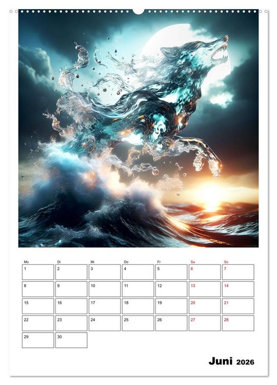Produktbild: Wellen Illusionen (hochwertiger Premium Wandkalender 2026 DIN A2 hoch), Kunstdruck in Hochglanz