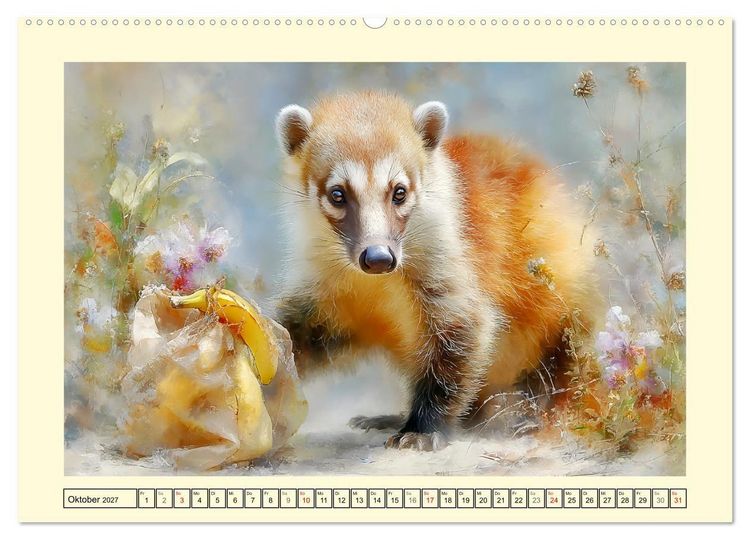 Produktbild: Nasenb&auml;ren. Neugierig zwischen &Auml;sten und Strand (hochwertiger Premium Wandkalender 2027 DIN A2 quer), Kunstdruck in Hochglanz