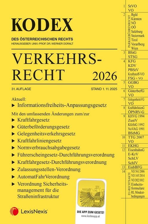 Produktbild: KODEX Verkehrsrecht 2026 - inkl. App