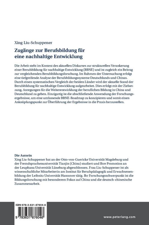 Produktbild: Zugaenge zur Berufsbildung fuer eine nachhaltige Entwicklung