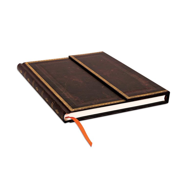 Produktbild: Hardcover Notizbuch Schwarzes Marokkoleder, Ultra, Liniert