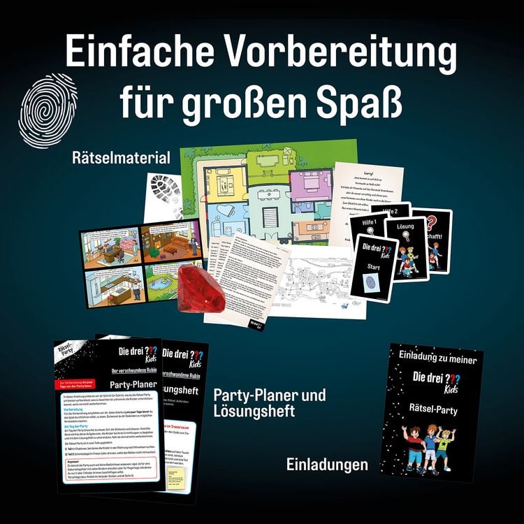 Produktbild: Rätselparty: Die drei Fragezeichen Kids - Jagd nach dem Rubin