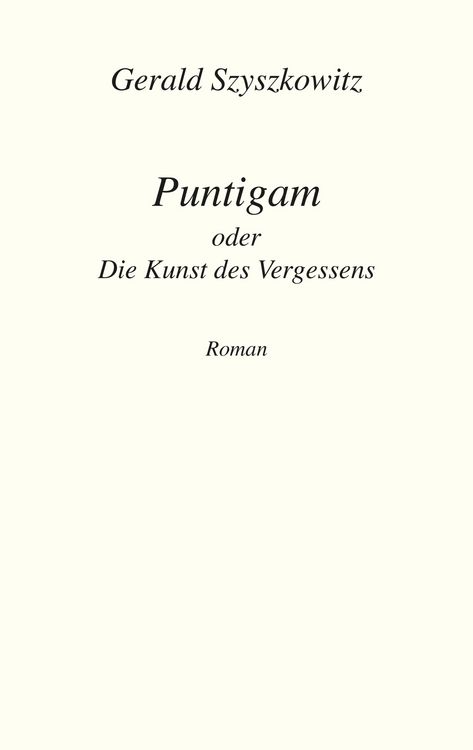 Produktbild: Puntigam oder Die Kunst des Vergessens