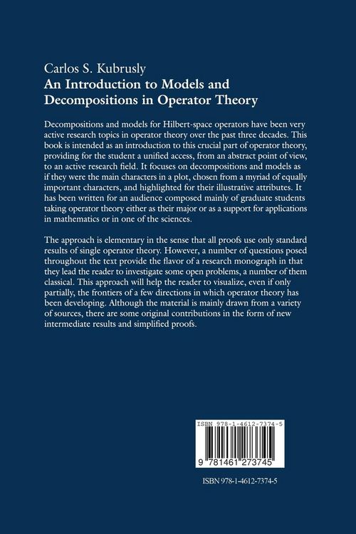 Produktbild: An Introduction to Models and Decompositions in Operator Theory