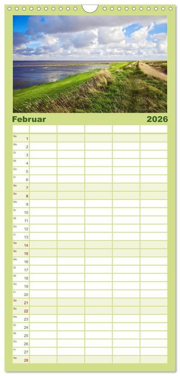 Produktbild: Familienplaner 2026 - D&auml;nemarks Nordseek&uuml;ste mit 5 Spalten (Wandkalender, 21 x 45 cm) CALVENDO