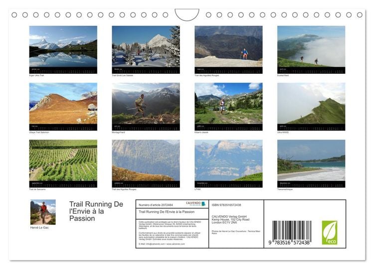 Produktbild: Trail Running De l'Envie &agrave; la Passion (Calendrier mural 2026 DIN A4 vertical), CALVENDO calendrier mensuel