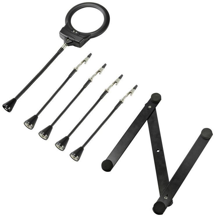 Produktbild: TOOLCRAFT AT-430 Dritte Hand mit Lupe (&Oslash; x H) 90mm x 365mm 1St.