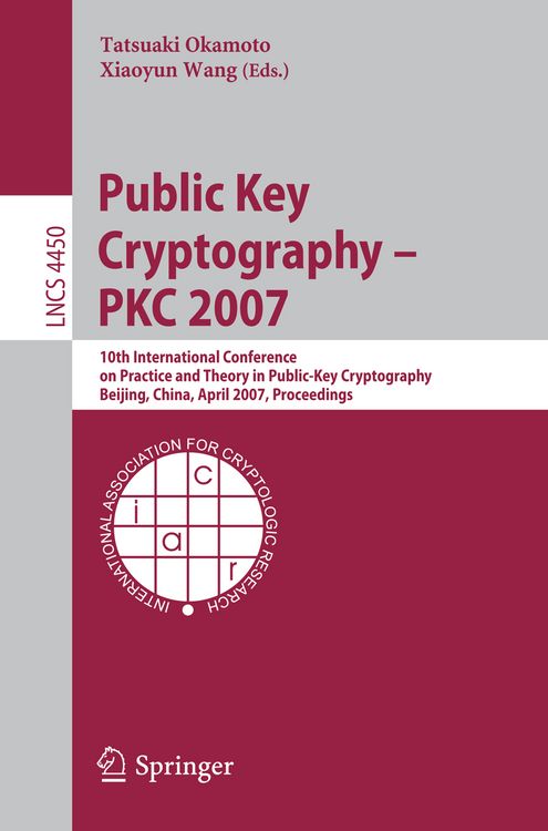 Produktbild: Public Key Cryptography - PKC 2007
