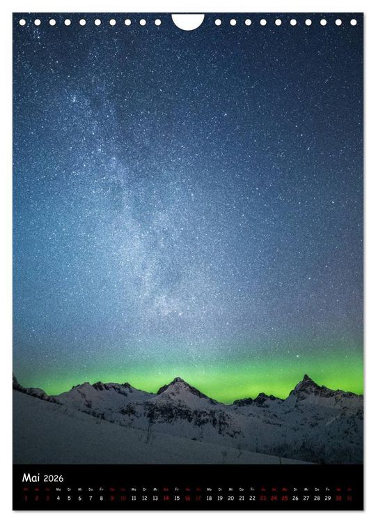 Produktbild: Polarlichtkalender (Wandkalender 2026 DIN A4 hoch), CALVENDO Monatskalender