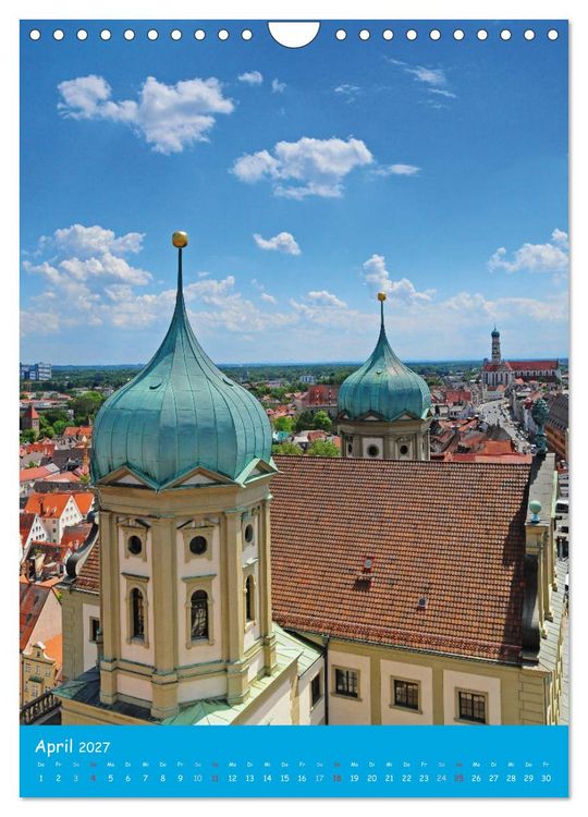 Produktbild: Spaziergang durch Augsburg (Wandkalender 2027 DIN A4 hoch), CALVENDO Monatskalender