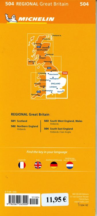 Produktbild: Michelin England S&uuml;d-Ost, Midlands, East Anglia