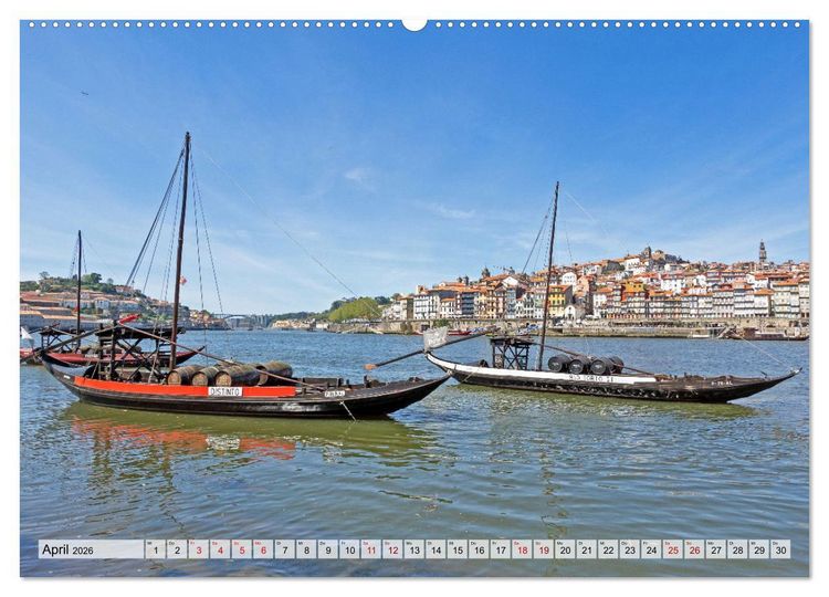 Produktbild: Portugal - Porto, Coimbra, Lissabon (hochwertiger Premium Wandkalender 2026 DIN A2 quer), Kunstdruck in Hochglanz