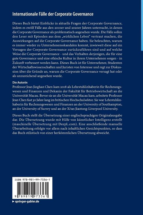 Produktbild: Internationale F&auml;lle der Corporate Governance
