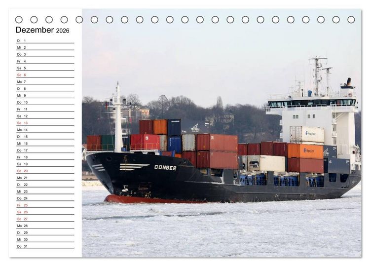 Produktbild: Dicke P&ouml;tte im Hafen und auf gro&szlig;er Fahrt (Tischkalender 2026 DIN A5 quer), CALVENDO Monatskalender