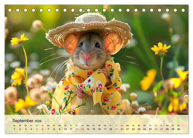 Produktbild: Die trendigsten M&auml;use. Mode-Saison in der niedlichen Pelzchenwelt (Tischkalender 2026 DIN A5 quer), CALVENDO Monatskalender
