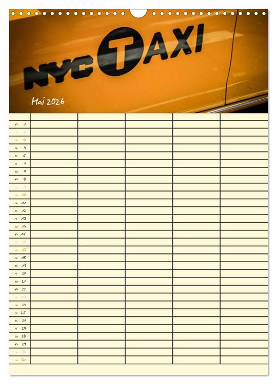 Produktbild: New York Familienplaner (Wandkalender 2026 DIN A3 hoch), CALVENDO Monatskalender
