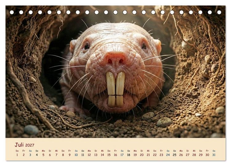 Produktbild: Im Reich der Tunnelbauer - Maulw&uuml;rfe und Nacktmulle, Leben im Verborgenen (Tischkalender 2027 DIN A5 quer), CALVENDO Monatskalender