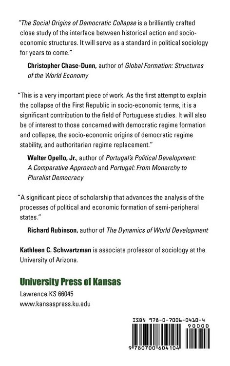 Produktbild: Social Origins of Democratic Collapse