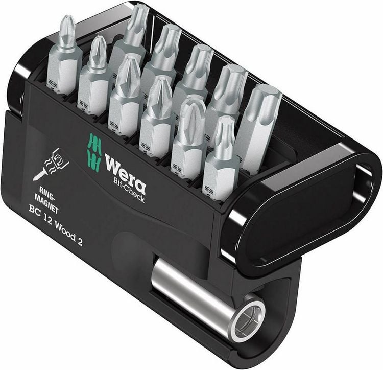 Produktbild: Wera Bit-Check 12 Wood 2 05057422001 Bit-Set 12teilig Kreuzschlitz Pozidriv, Kreuzschlitz Phillips, Innen T-Profil