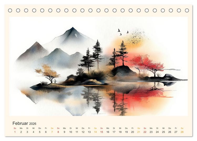 Produktbild: Japan - die Farben der Tradition (Tischkalender 2026 DIN A5 quer), CALVENDO Monatskalender