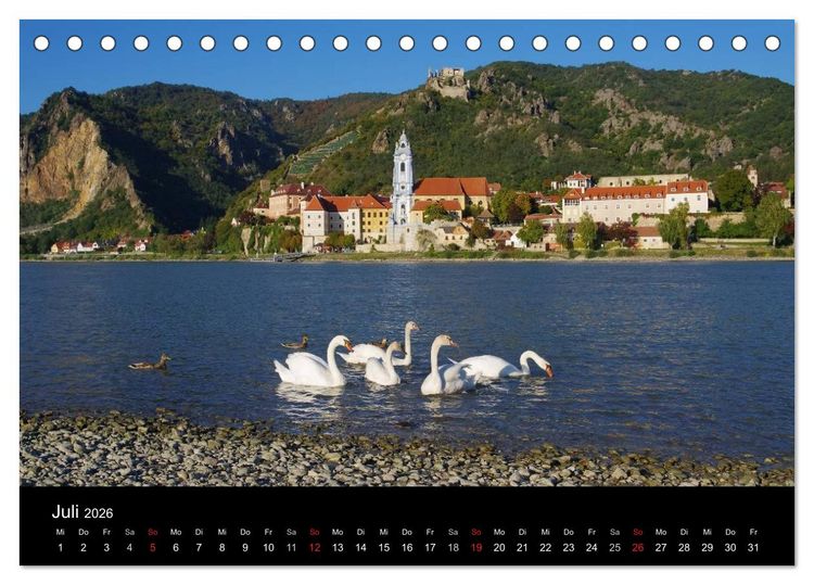 Produktbild: Die Wachau - Bezaubernde Orte an der Donau (Tischkalender 2026 DIN A5 quer), CALVENDO Monatskalender