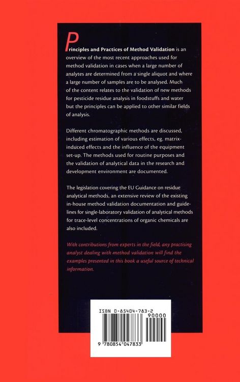 Produktbild: Principles and Practices of Method Validation