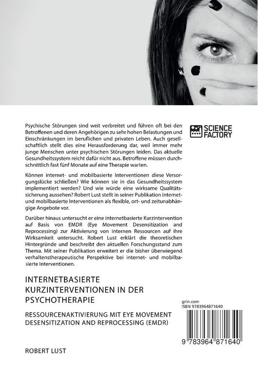 Produktbild: Internetbasierte Kurzinterventionen in der Psychotherapie. Ressourcenaktivierung mit Eye Movement Desensitization and Reprocessing (EMDR)
