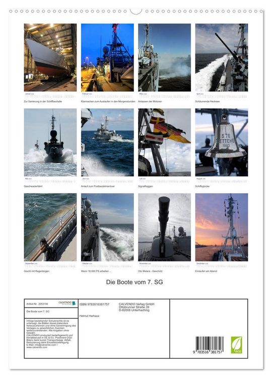 Produktbild: Die Boote vom 7. SG (hochwertiger Premium Wandkalender 2026 DIN A2 hoch), Kunstdruck in Hochglanz