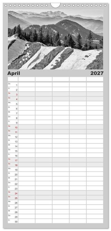 Produktbild: Familienplaner 2027 - Traumhafte Allg&auml;uer Alpen mit 5 Spalten (Wandkalender, 21 x 45 cm) CALVENDO