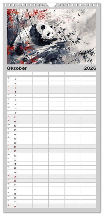 Produktbild: Familienplaner 2026 - Die Essenz von China - Chinesische Landschaften und Symbole in Harmonie mit 5 Spalten (Wandkalender, 21 x 45 cm) CALVENDO