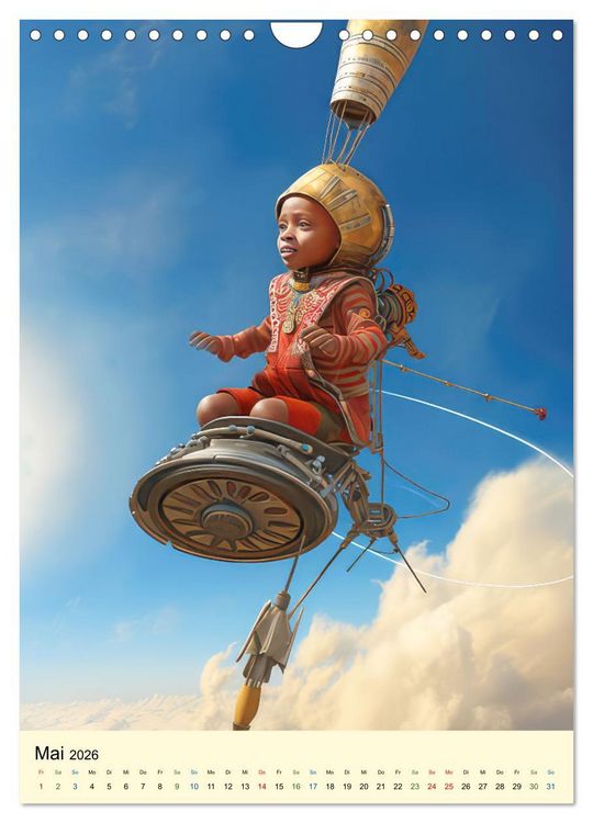 Produktbild: Raketenbabies - Humoristische KI-Bilder (Wandkalender 2026 DIN A4 hoch), CALVENDO Monatskalender