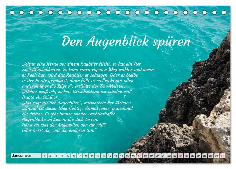 Produktbild: Und der Zen-Meister sprach (Tischkalender 2026 DIN A5 quer), CALVENDO Monatskalender