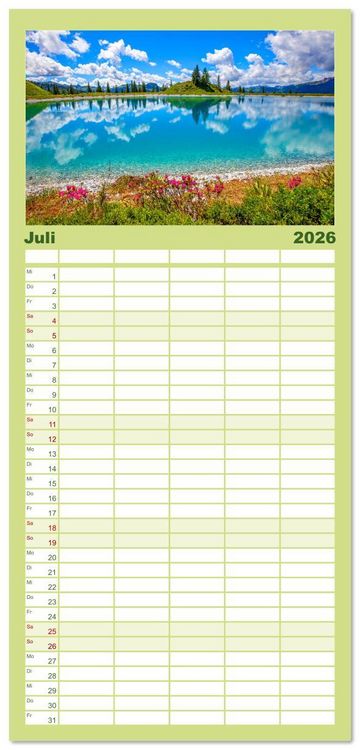 Produktbild: Familienplaner 2026 - St.Johann im Pongau mit 5 Spalten (Wandkalender, 21 x 45 cm) CALVENDO