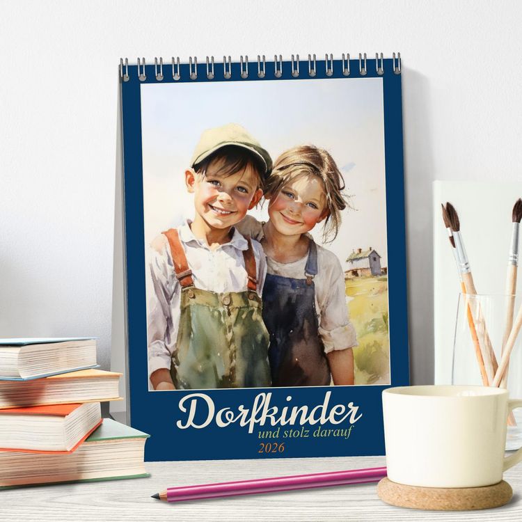Produktbild: Dorfkinder und stolz darauf (Tischkalender 2026 DIN A5 hoch), CALVENDO Monatskalender