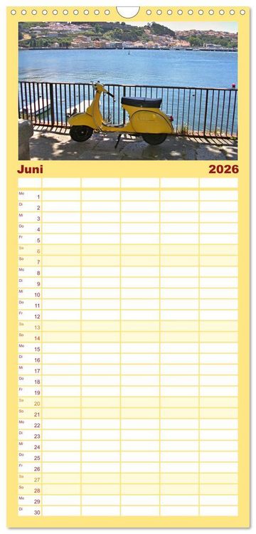 Produktbild: Familienplaner 2026 - Vespa Liebe mit 5 Spalten (Wandkalender, 21 x 45 cm) CALVENDO