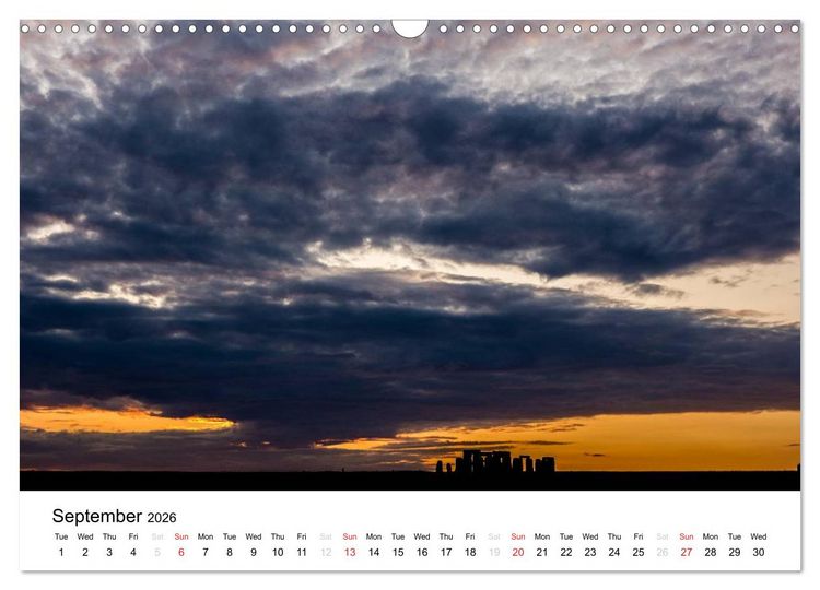 Produktbild: Stonehenge Sunsets & Salisbury Cathedral (Wall Calendar 2026 DIN A3 landscape), CALVENDO 12 Month Wall Calendar